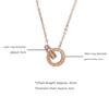 Voyager Titanium Rose Gold Cross Ring Necklace