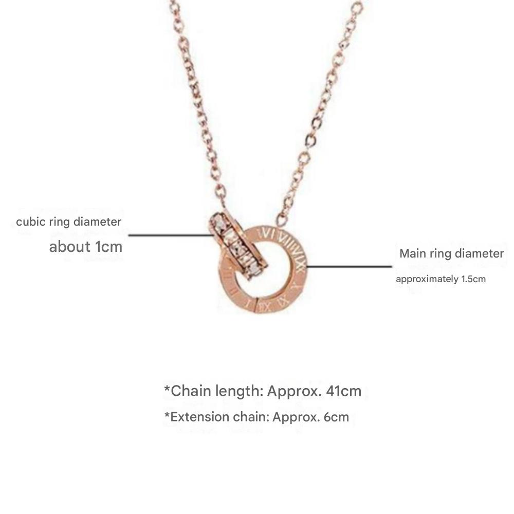 Voyager Titanium Rose Gold Cross Ring Necklace
