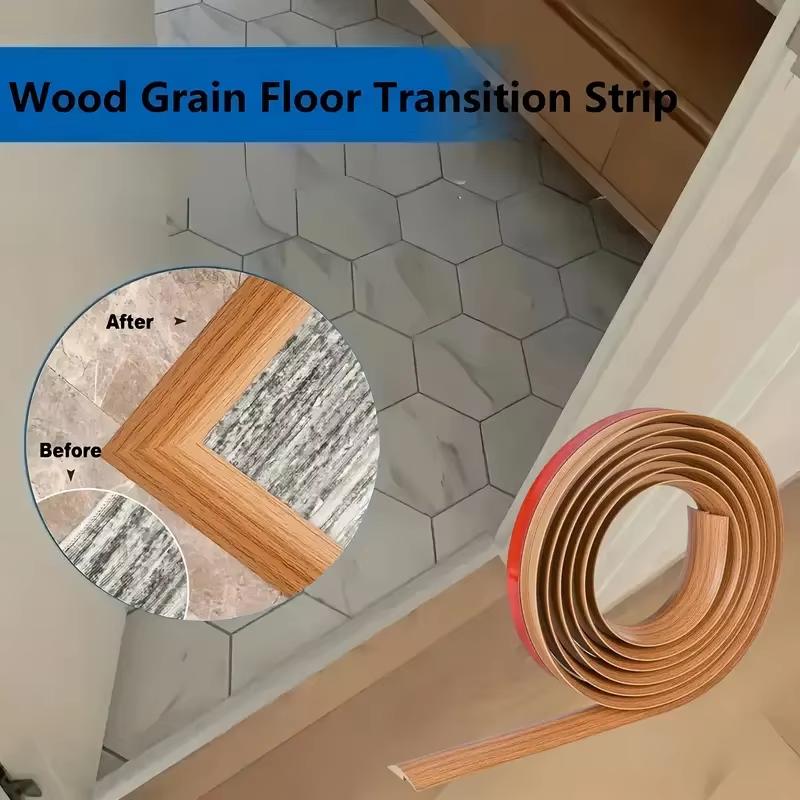 1 Stück 1m/2M/3M Selbstklebende Bodenübergangsleiste, Flexible Kante mit Holzmaserung für Teppich, Laminat & Böden, Schwellenwert
