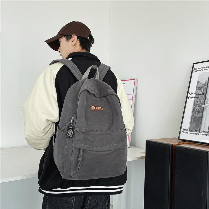 Men's Student Canvas Backpack - Japanese Style, Large Capacity, Ideal for College, High School, Travel
