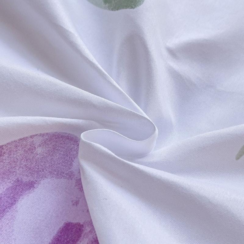 4 Piece Washed Cotton Bed Sheet Set Brushed Finish Duvet Cover Pillowcase For Years Round Comfort Family Household Use