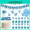 Żywy Błękitny Detektyw Zestaw Dekoracji na Urodziny dla Dzieci z Banerem Happy Birthday i Balonami