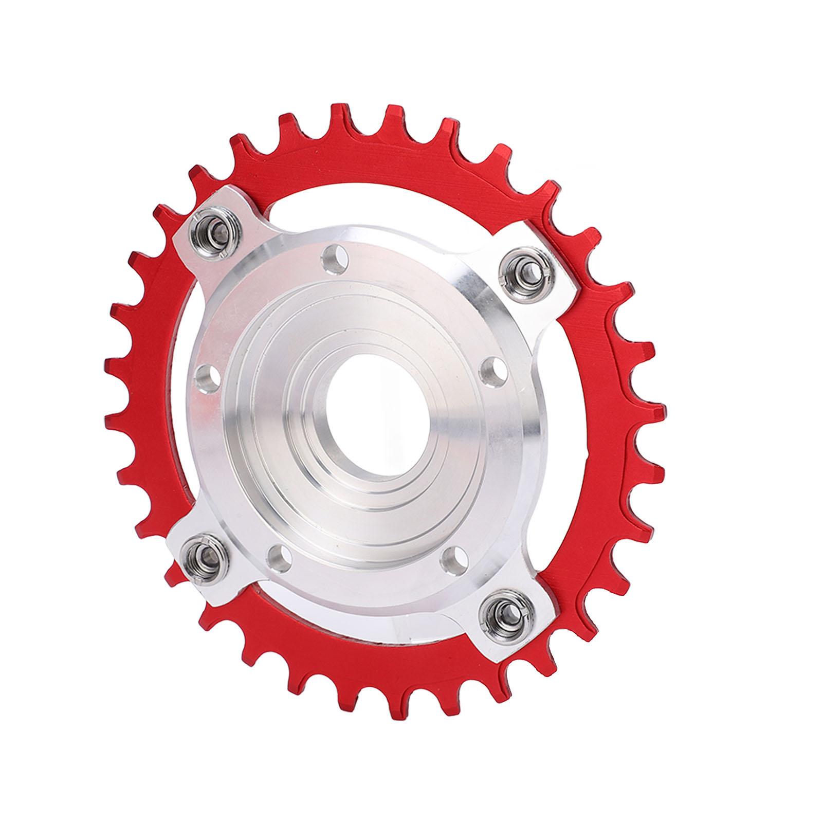 104 BCD 32T Chainring 104BCD Sprocket Adapter 32T Positive Negative Tooth Plate Conversion Base Kit for Tongsheng Mid красный