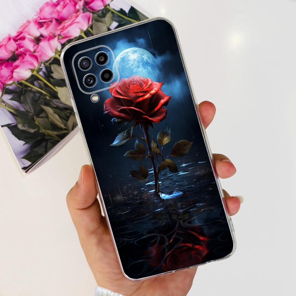For Samsung Galaxy M32 Case SM-M325F Cover Popular Flower Clear Silicone Soft TPU Funda For Samsung M32 4G M 32 GalaxyM32 Bumper