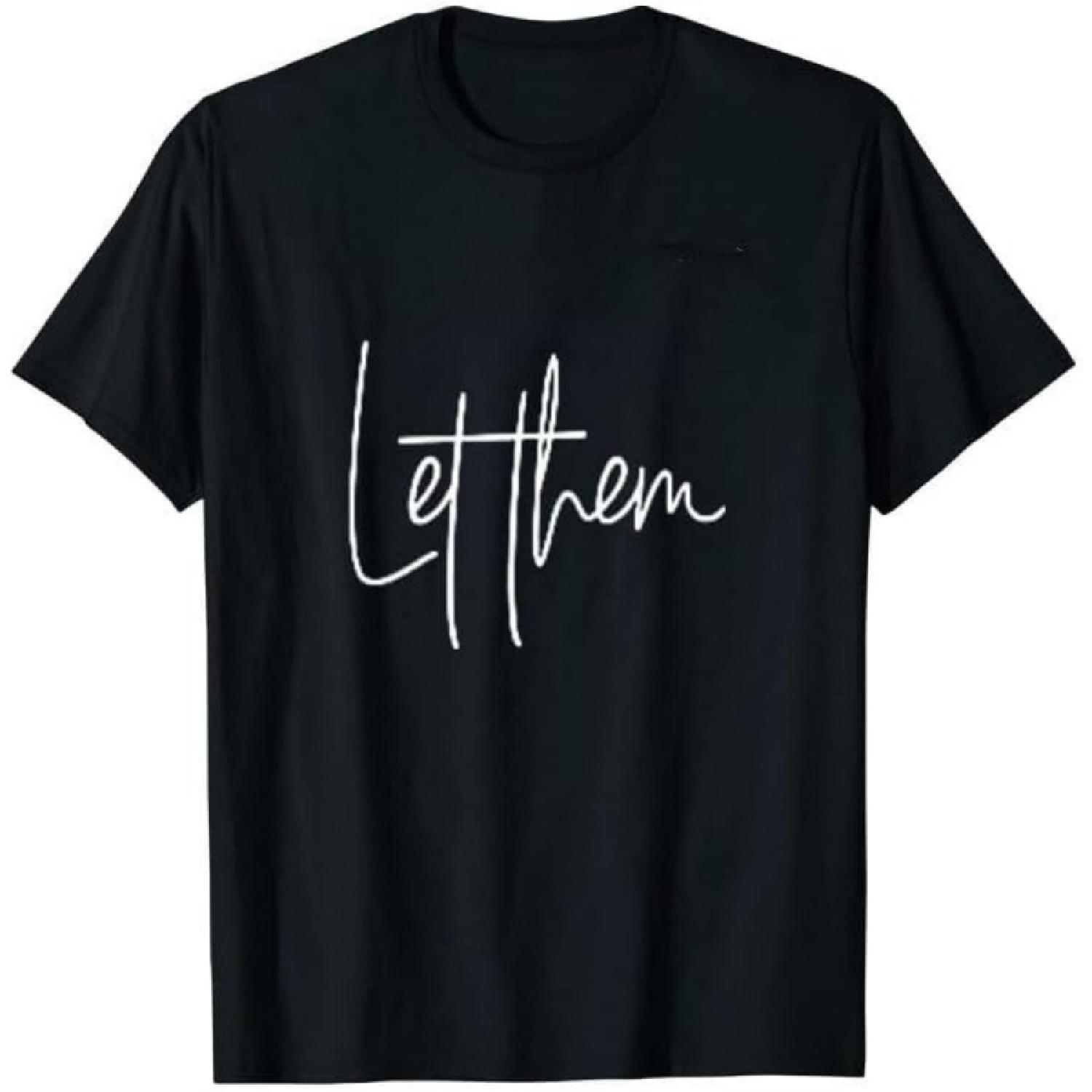 GAQEUWR Mental Health Shirt for Men, Let Them Shirt, Casual Let Them Inspirational Positive Short Sleeve Tops S