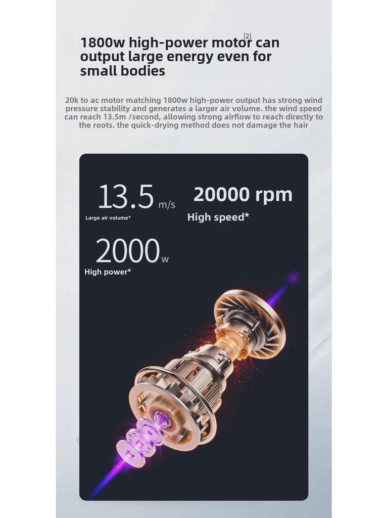 High Power T-Shape Hair Dryer for Home Salon, 110V