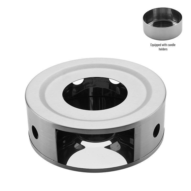 Portable Stainless Steel Tea Warmer - Outdoor Campfire Candle Heating Base