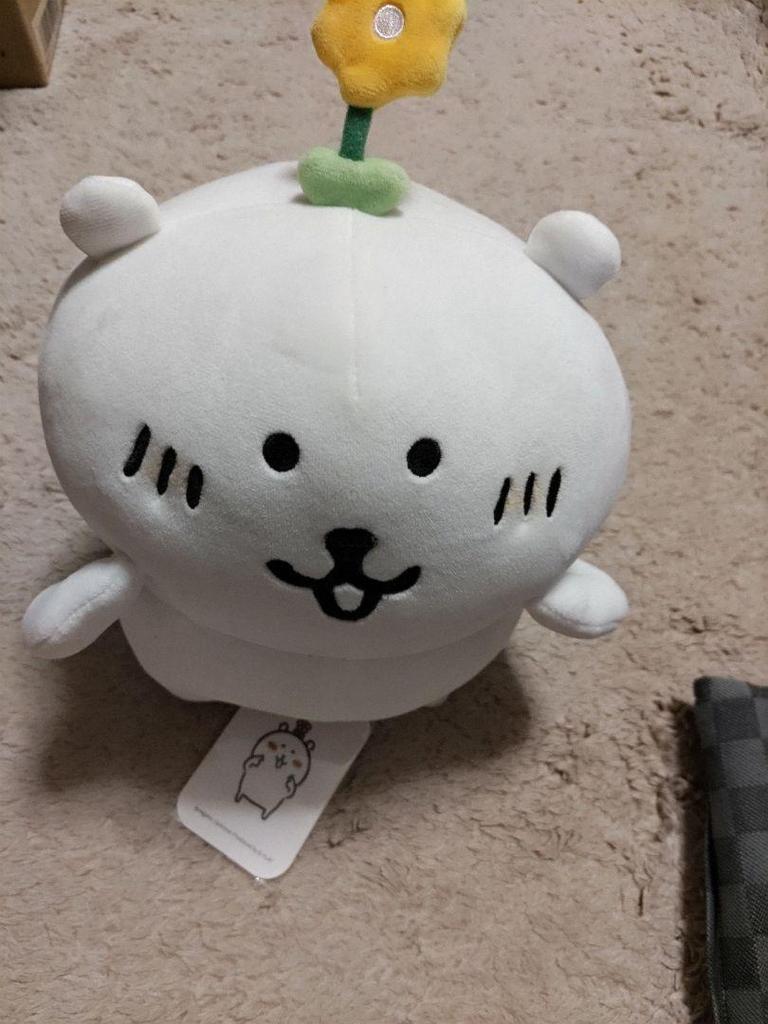[USED] NONGDOMGOM Korean Version of Jibun Tsukkomi Kuma Plush Toy with a Flower On Its Head