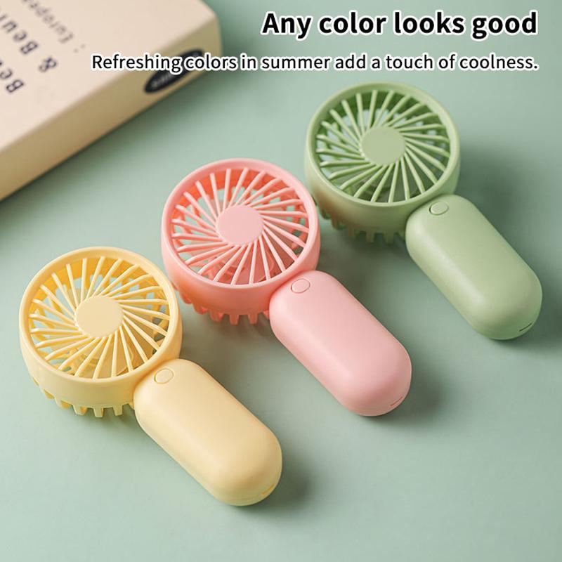 Colorful Portable Handheld Mini Fan Aaa Battery Power Supply Mute Air Cooling Cooler For Summer  Trip Travel Home Office