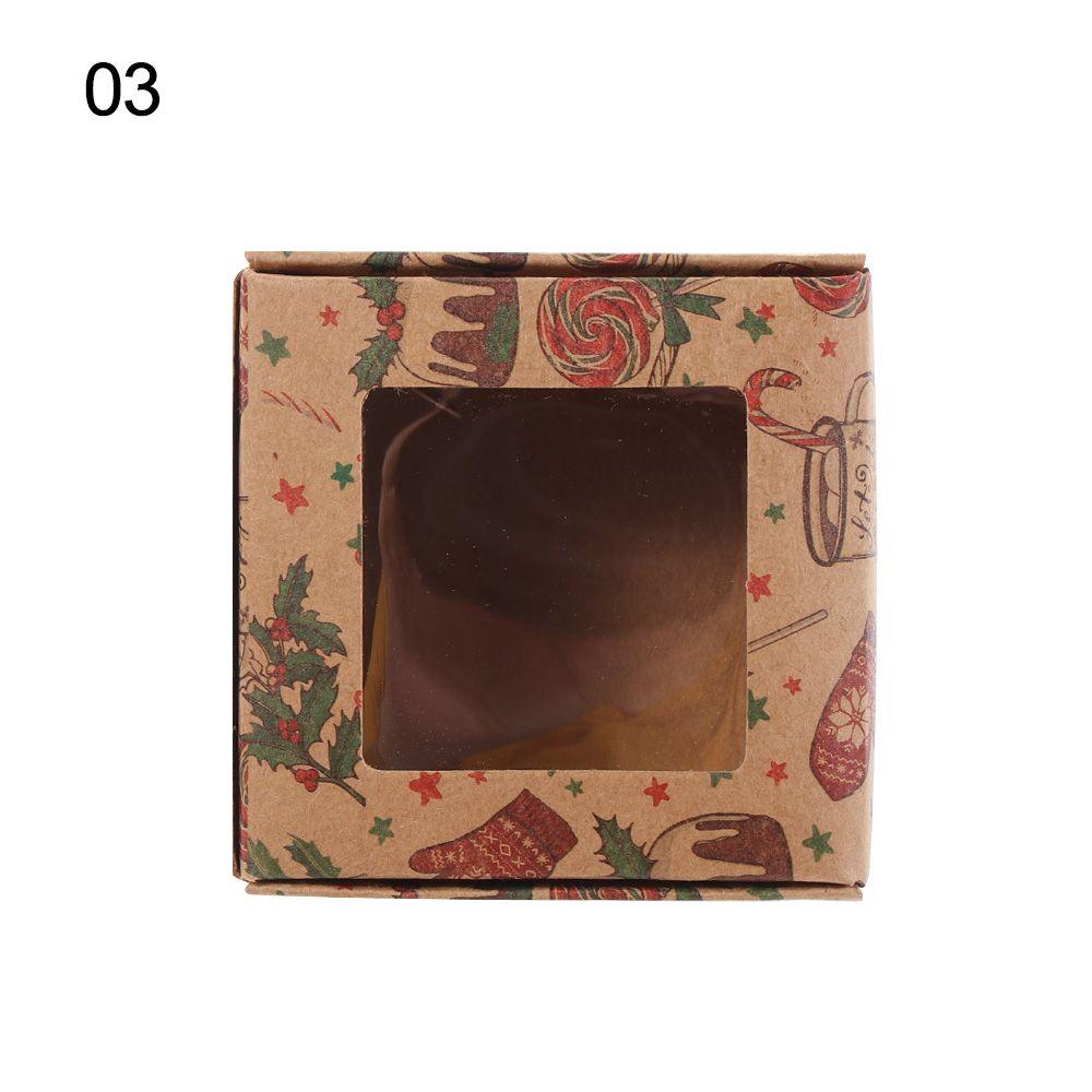 new DIY Multi-size Christmas gifts box gift box package box kraft window