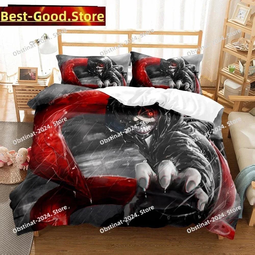 3D Anime Tokyo Ghoul Bedding Set Printed single Comforter Quilt Bed Cover Duvet Cover Pillow Case 3 Pieces Sets Kids Adult Size