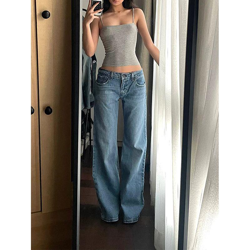 

Модный стиль Ретро Сексуальный Ветер Низкая посадка Деним Женский Клинфит Клеш Брюки Повседневные Длинные Брюки-швабры