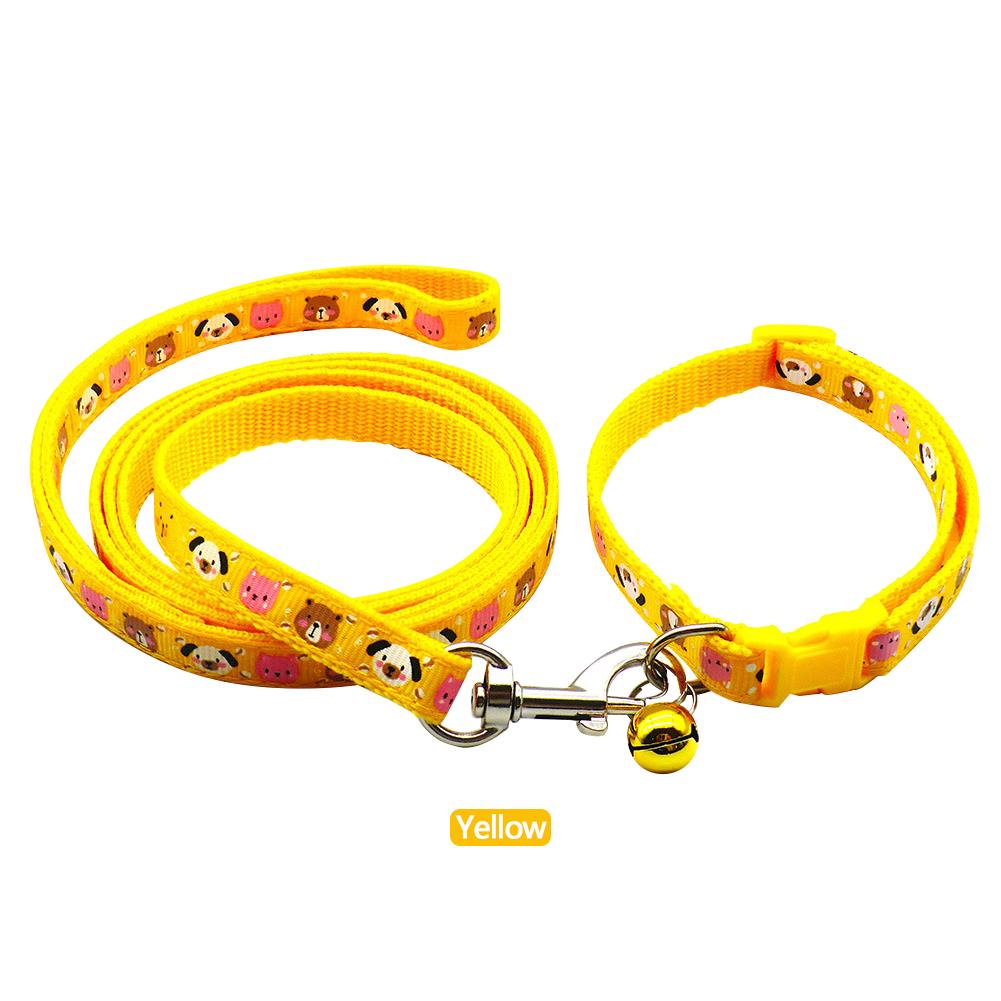 1.2M Pet Leash and Harness Set Dog Chain With Cute Cartoon Print for Small Cat and Dogs Out Walk Dog Leash Vest Pet Supplies