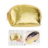 Handheld Gold Makeup Bag Handy PU Leather Makeup Pouch Cosmetic Travel Organizer Versatile Storage Bag for Daily Use