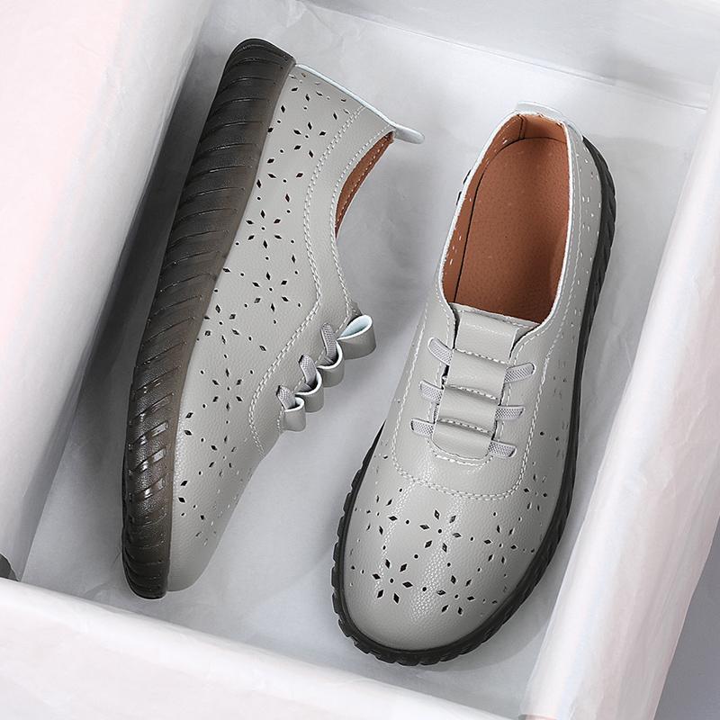 Sneakers Dame Sko Loafers Snøring Lær Flat Ny Vår Uformell komfortabel Mamma Sko Mujer Zapatos Chaussure Femme