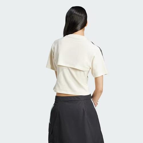 Adidas Originals Cali Tee Drop Shoulder Sleeve T Shirt Women's Ivory/BlackJJ3090