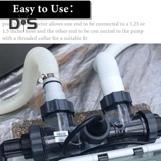 1 Set Replacement Hose Adapter Reusable Pool Hose Connector Durable Threaded Connection Pump Swimming Pool Parts