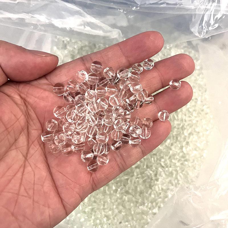 Crystal Faux Obsidian Agate Beaded Bracelet: DIY Glass Round Light Bead Accessories