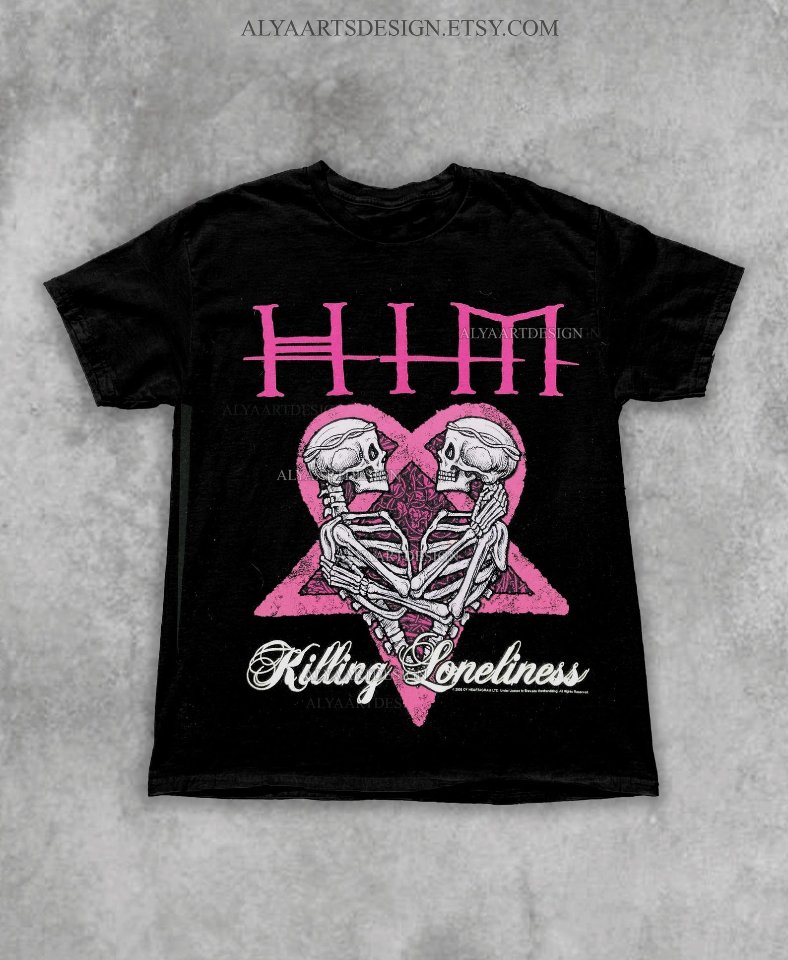 HIM Band Inspired T-Shirt | Ville Valo Heartagram Tee | Razorblade Romance Era | Gothic Rock Merch | Vintage Y2K Music Shirt | Metal Gift S