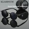 Adjustable Zoom Round Frame Sunglasses Men Women Polarized Sun Glasses Outdoor Filter Lenses 2025 Retro Fishing EyeglassesShades