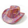 Color Blocks Laser Cowboy hat Western cowboy men and women retro party stage party Cowboy hat outdoor knight hat Wholesale