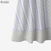 ZANZEA Women Casual Round Neck Short Sleeve Print Dress