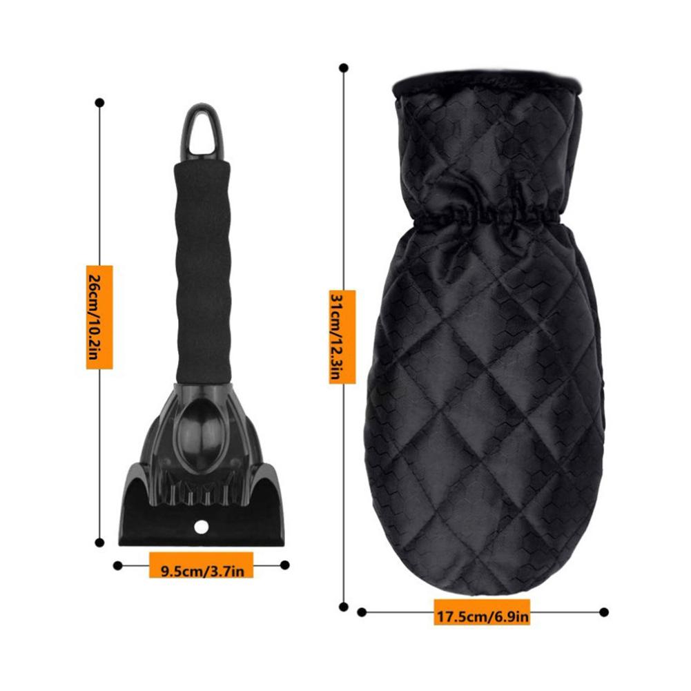 1Set Car Windshield Ice Scraper Waterproof Gloves Auto Snow Defroster Warm Gloves With Shovel Brush Cleaning Snow Removal Tools