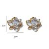 Imitationsperlen Blumen Geometrie Ohrstecker für Frauen Einfach Retro Temperament Mode Süße Persönlichkeit Schmuck Geschenk