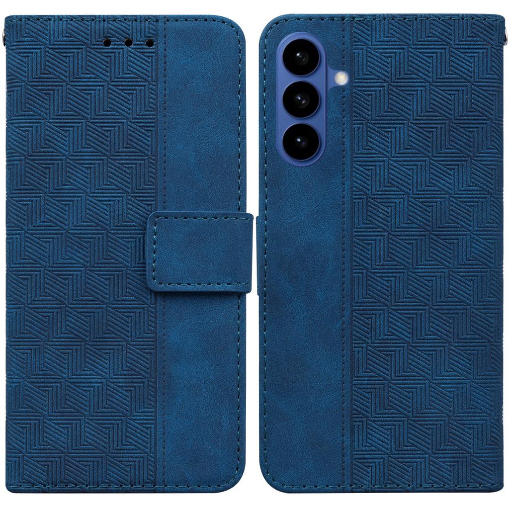 For Samsung Galaxy S26+ Case Geometry Pattern Leather Wallet Phone Cover with Wrist Strap