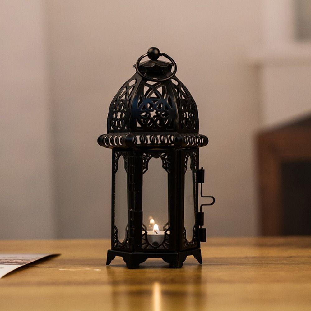 Transparent Glass Candle Holder Home Decoration Wind Lantern Decor  Coffee Shop