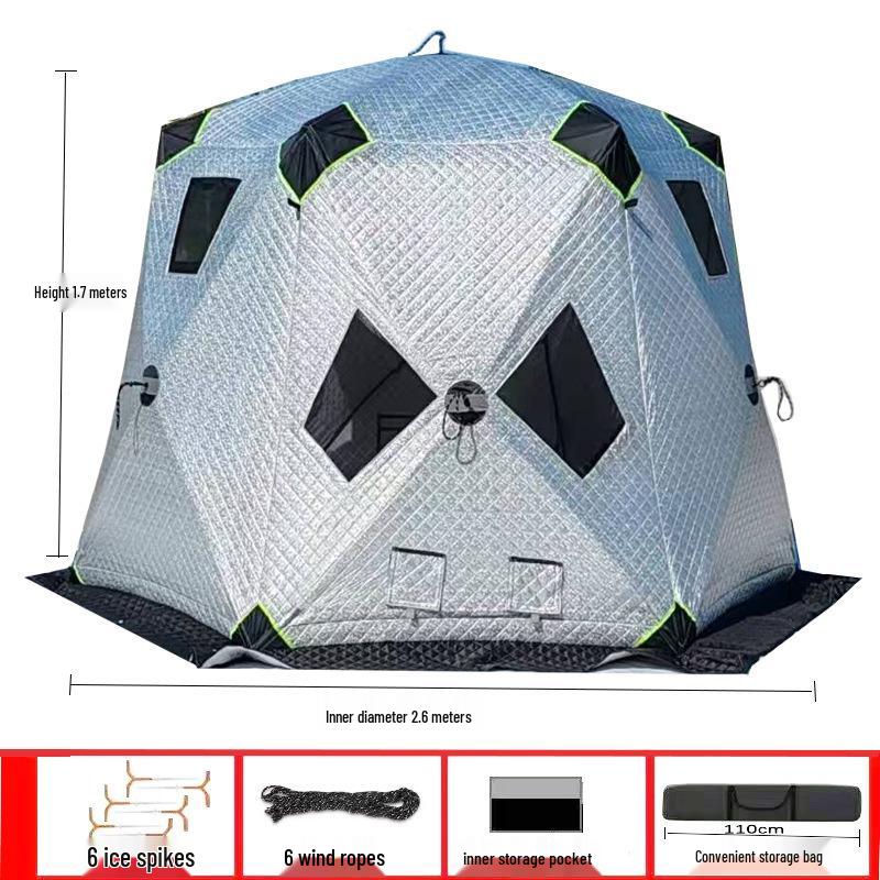 Portable Winter Ice Fishing & Camping Shelter: Thick Cotton-Padded, Windproof, Warm, and Cold Protection Tent