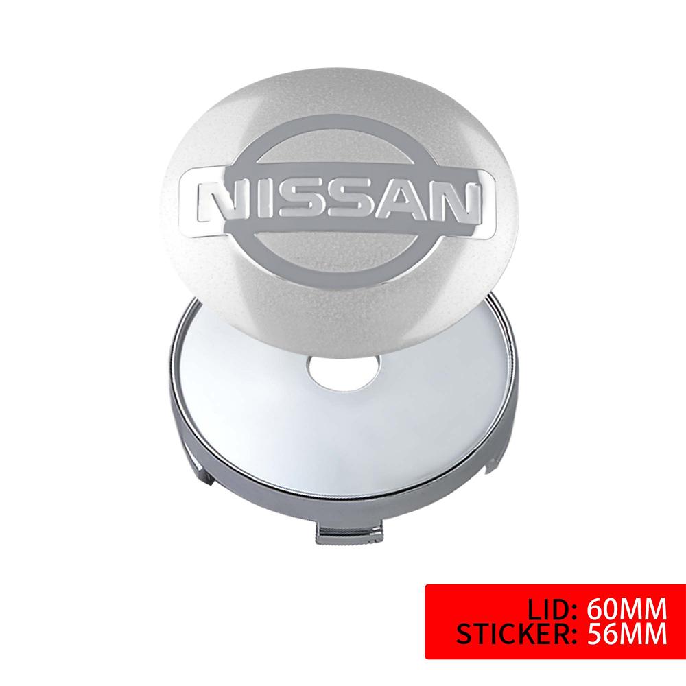 4Pcs 56 60MM Car Emblem Wheel Hub Caps Stickers Hubcap Badge Decals For Nissan Nismo X-trail Almera Tiida Patrol Teana J32 GTR