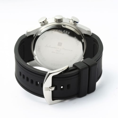 [Salvatore Marra] Men's Watch Chronograph Business Analog Quartz Black SSBKBK with Cross