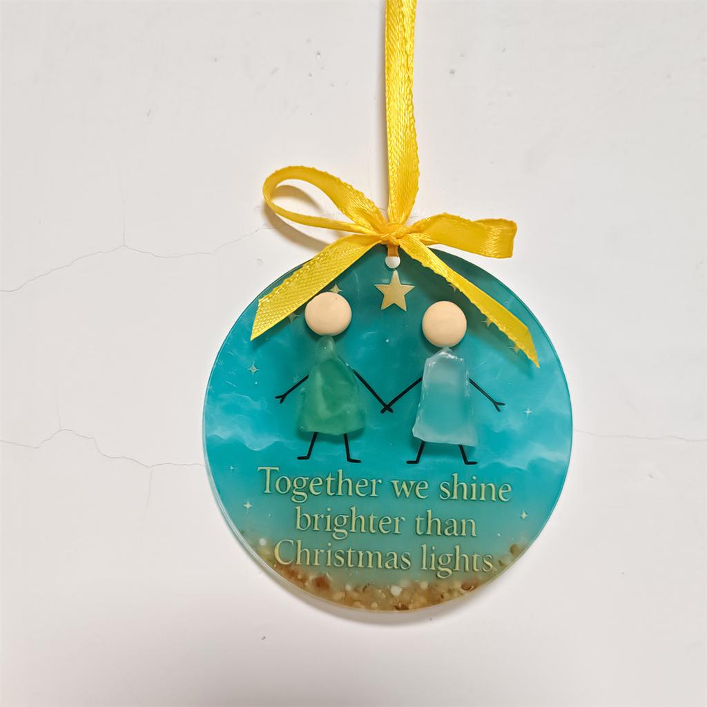 Friendship Theme Acrylic Ornaments Holiday Decorations for Christmas Tree Home Gift