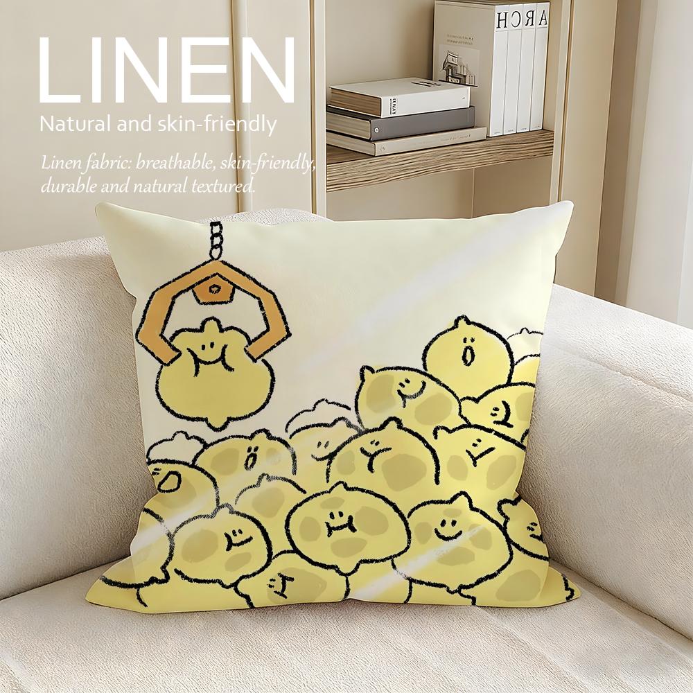 

Cute Second Morning Cushion Cover Linen Decorative Pillowcase Set Pcs x x x Breathable Washable Sofa Cushion Cover 30X30cm