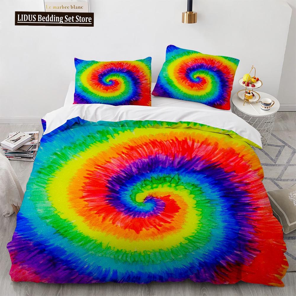 Regenbogen Bettbezug Set 3D Druck Gras Himmel Muster Wunderschöne Landschaft Bettdeckenbezug King Size Für Kinder Mädchen Frauen Bettwäsche Set