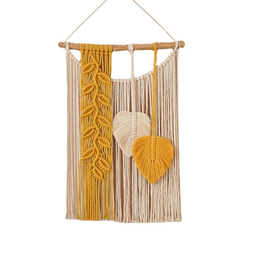 Polyester Polyester Wall Hanging Decor 25.5x15.8 In Rectangle Indoor Outdoor Wall Ornament Yellow & Green Home Curtain Accessory