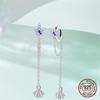 925 Silver Sterling Silver Bee Butterfly Flower Drop Hoop Earrings for Women Girl Ear Studs Fine Jewelry Fashion Anniversary