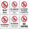 No Smoking Metal Sign No Vaping Smoke-Free Zone Smoking Permitted Plaque Auahi Kore Designated Smoking Area No Open Flames