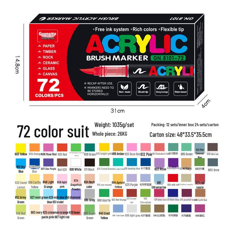 72/120 Farben, weicher Kopf, Acryl-Markierungsstift für Kunst, DIY-Handmalerei, Graffiti