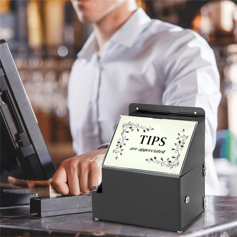 B03B-Donation Box With Lock With Side-Pocket Collection Boxes For Voting Locking Suggestion Mailbox For Fundraising, Voting Box