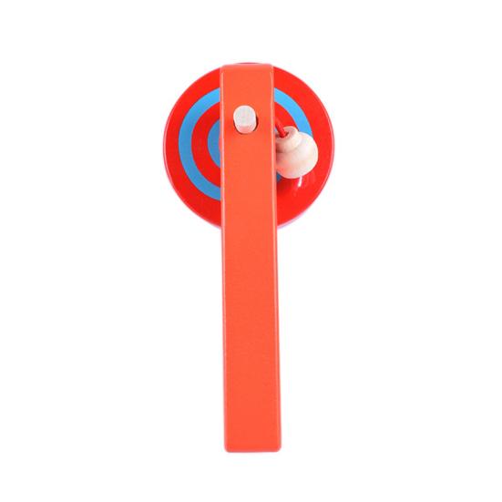 Classic Wooden Peg Top Spinning Gyro with Launcher Rope Children Play Toy Gift