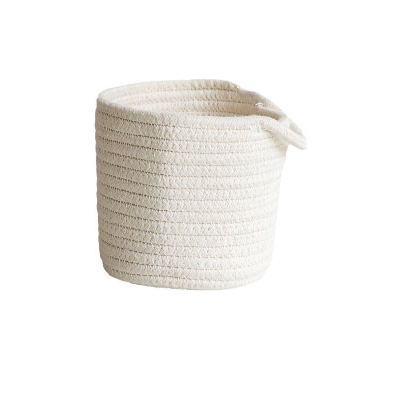 

Storage basket Wall hanging basket Cotton thread woven porch Sundries key Folding desktop storage basket Children s toys