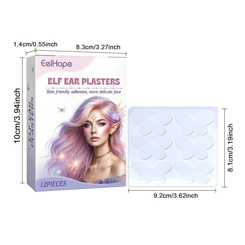 12Pairs Butterfly Shape Cosmetic Ear Corrector Elf Ear Stickers Ear Supporters Self Adhesive Invisible Ear Stickers