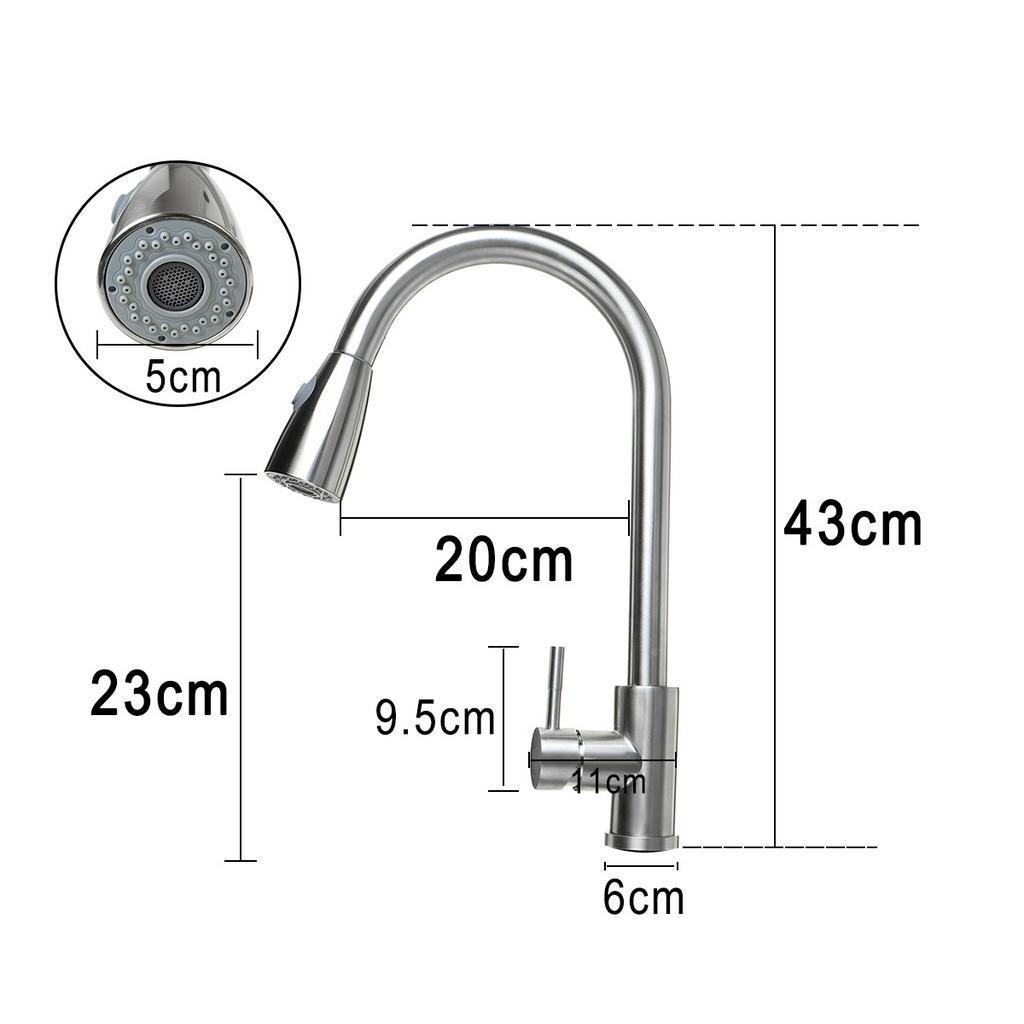 Deck Mounted Single Handle Single Hole Handle Water Mixer Tap Black / Silvery Dual Mode Kitchen Faucets Pull Out Kitchen Tap