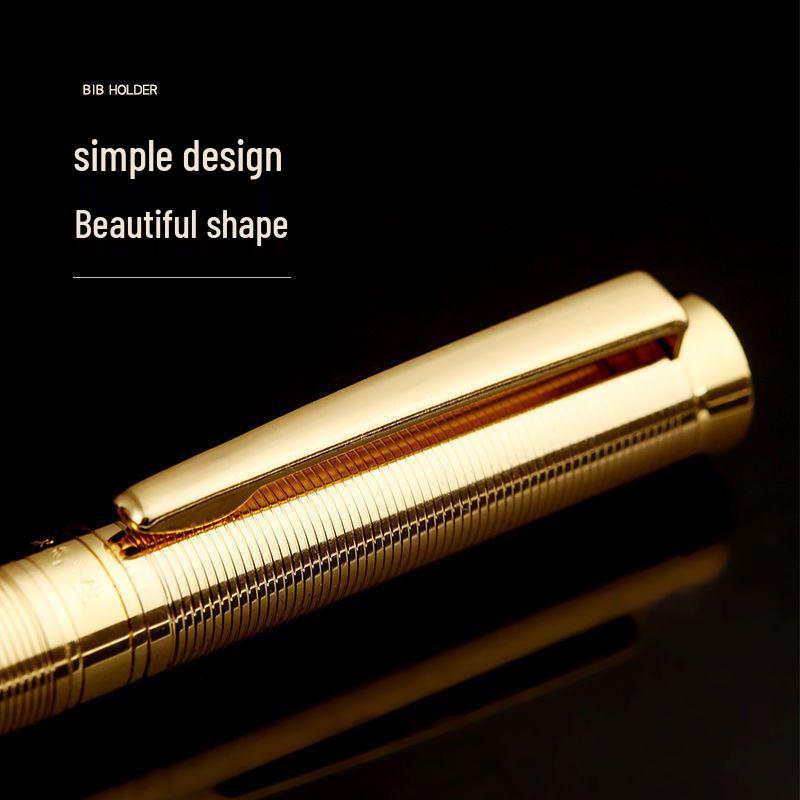 Gold Brass Alloy Fountain Pen: Premium Calligraphy & Office Gift