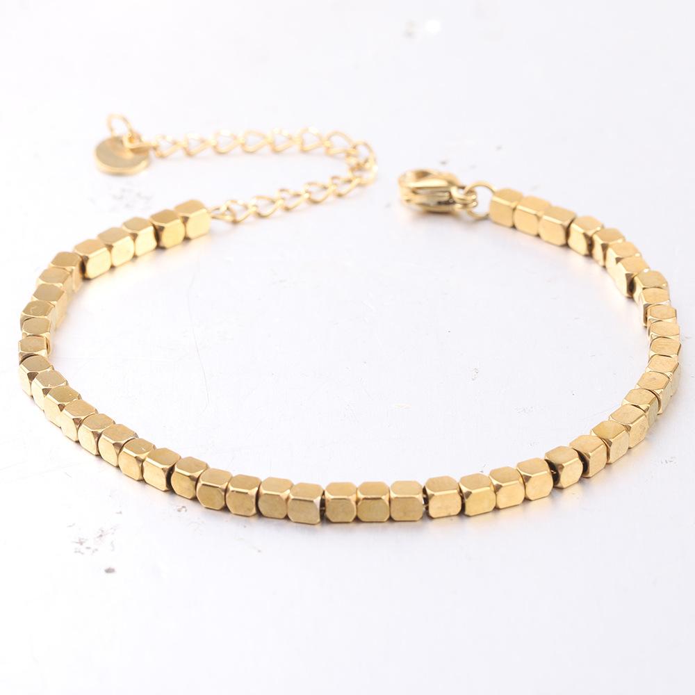 1 шт. Браслет из нержавеющей стали гладкий браслет квадратный минималистичный браслет золотой