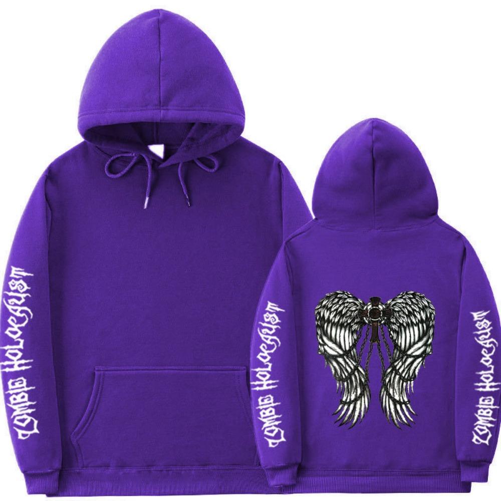 European and American Dark Style Hoodie with Ribbed Bottom for Men's and Women's Casual Sports Hoodie, Gothic Couple Harajuku Hoodie