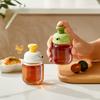 Press-top Glass Oil Bottle,Soy Sauce And Vinegar Condiment Bottle,Home Kitchen Spice Metered Oil Control Bottle