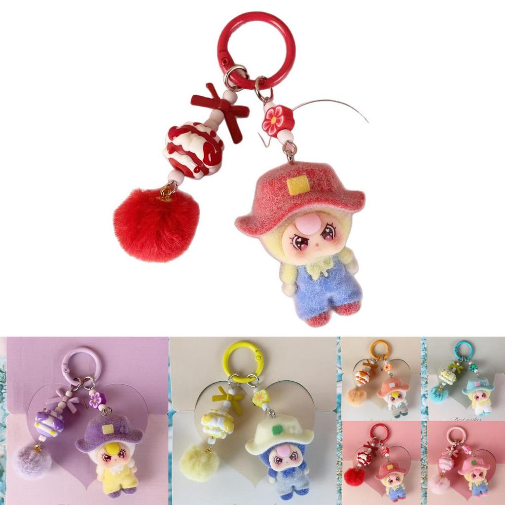 Camping Style Doll Keychain With Carabiner Clip For Travel And Party Decor